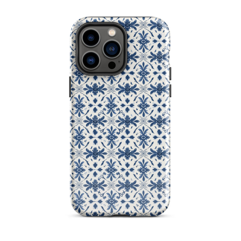 iphone-14-pro-max. iPhone cases with chic azulejo design.