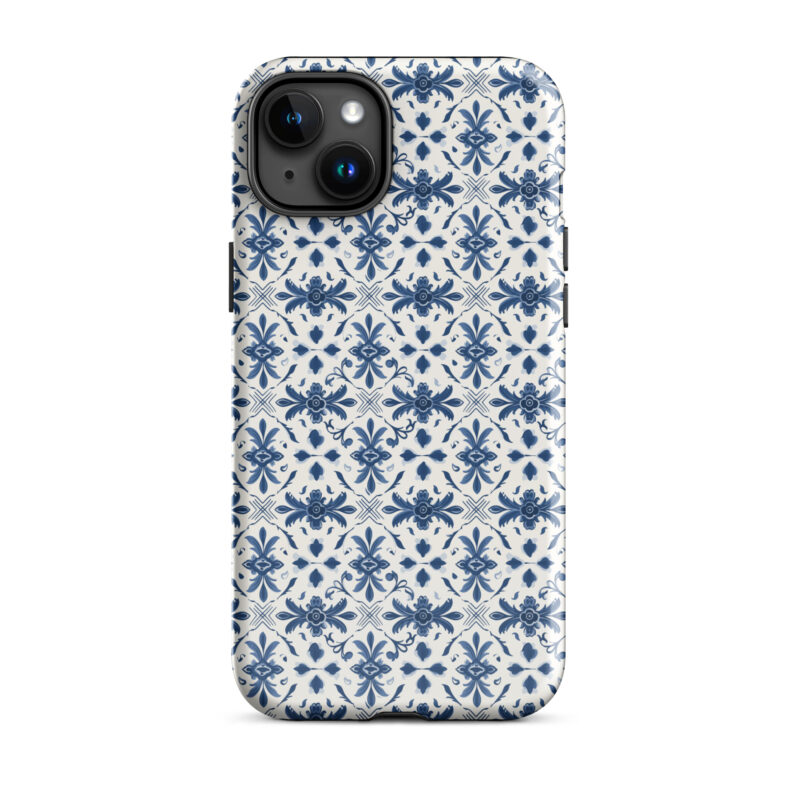 iphone-15-plus. iPhone cases with chic azulejo design.