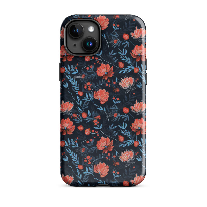 iphone-15-plus. iPhone cases with cute floral floral berry design.