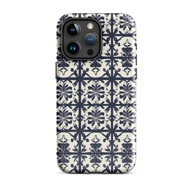 iphone-15-pro-max. iPhone cases with cute bloom tiles pattern.