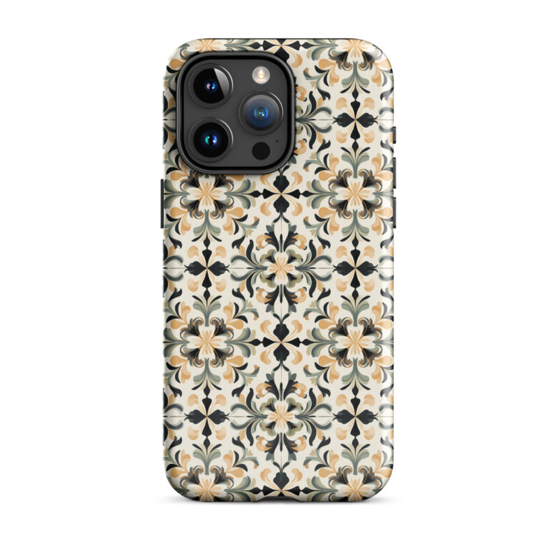 iphone-15-pro-max. iPhone cases with cute golden floral design.