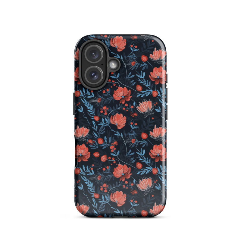 iphone-16. iPhone cases with cute floral berry design.