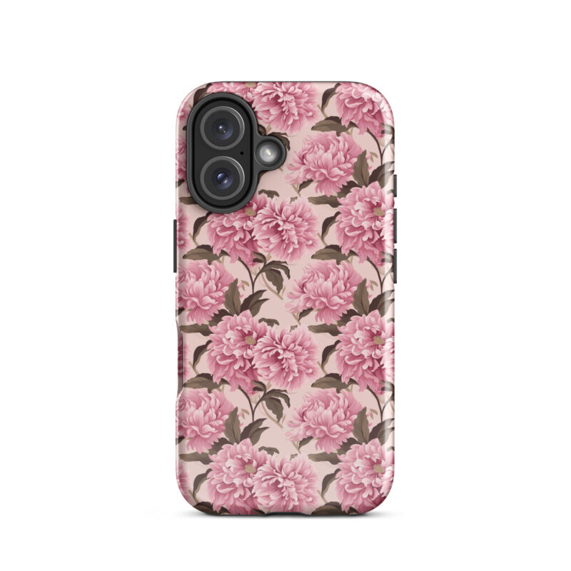 iphone-16. iPhone cases with cute pink floral pattern.