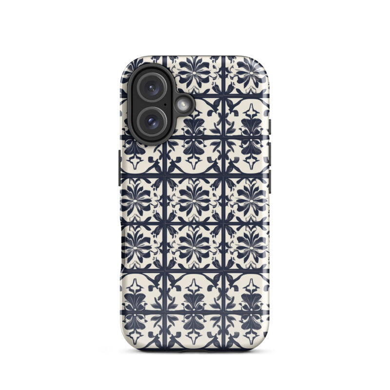 iphone-16. iPhone cases .Cute phone cases with chic bloom tiles pattern.