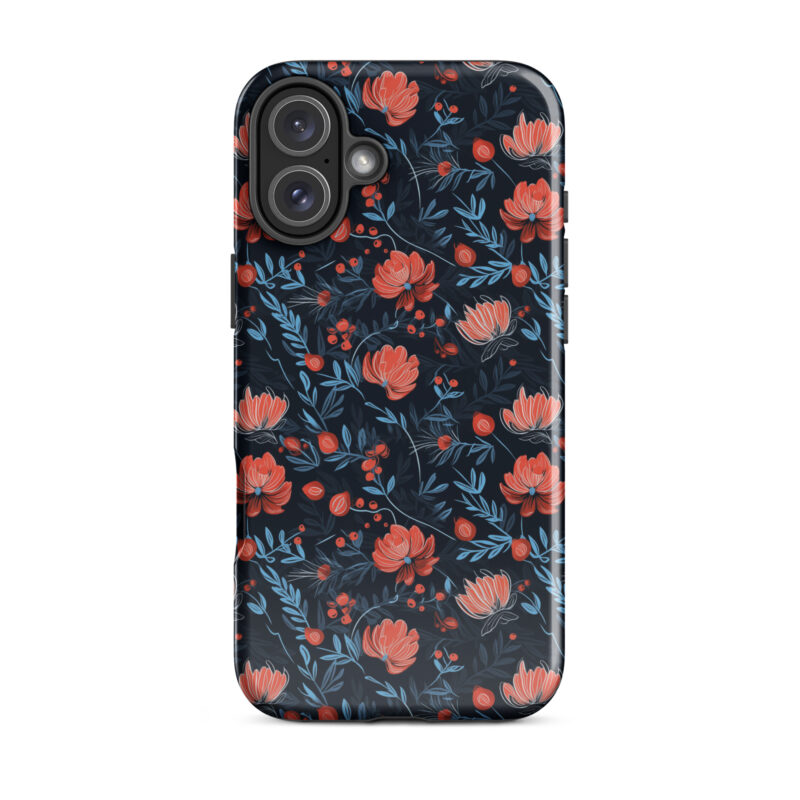 iphone-16-plus. iPhone cases with cute floral berry design.