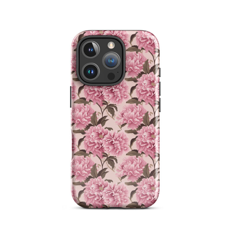 iphone-16-pro. iPhone cases with cute pink floral pattern.