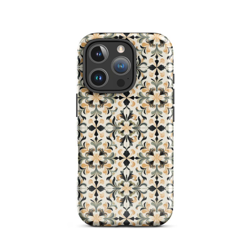 iphone-16-pro. iPhone cases with cute golden floral design