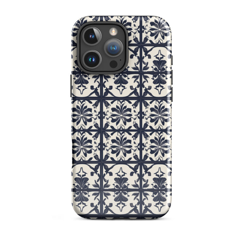 iphone-16-pro-max. iPhone cases with cute bloom tile pattern.