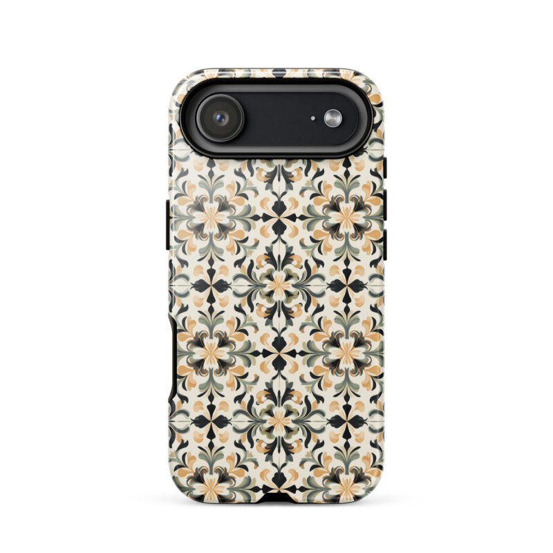iphone-17-air. Cute phone cases for iPhone with golden floral design.