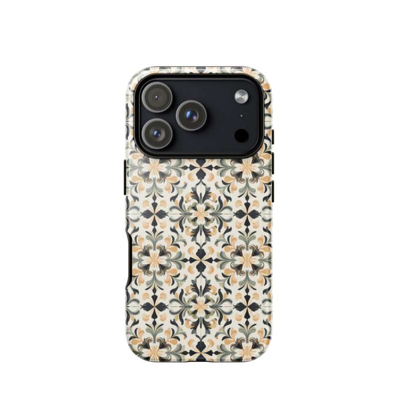 iphone-17-pro. iPhone cases. Cute phone cases with golden floral design