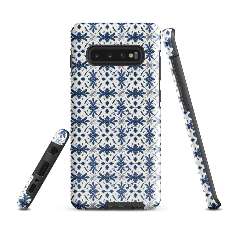 samsung-galaxy-s10-plus. Samsung phone case with chic azulejo design.