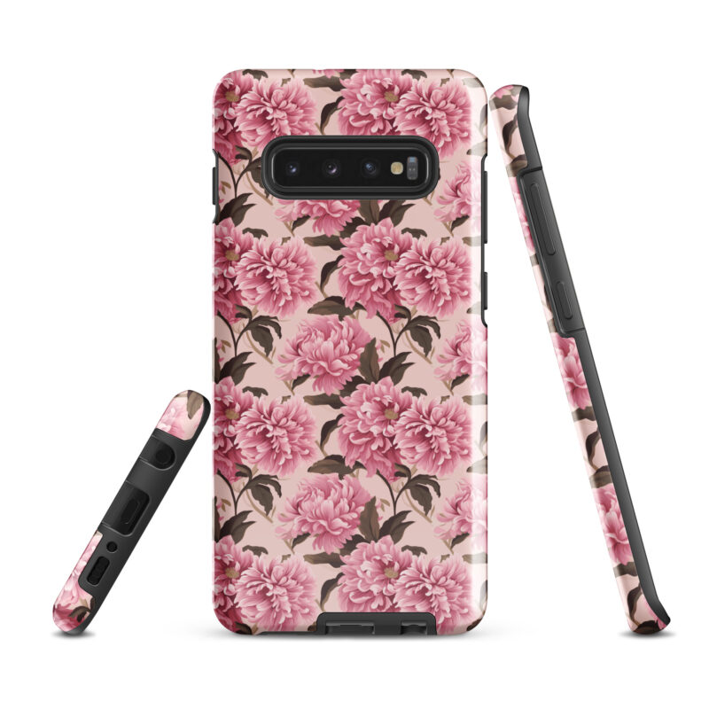 samsung-galaxy-s10-plus. Samsung phone case with cute pink floral pattern.