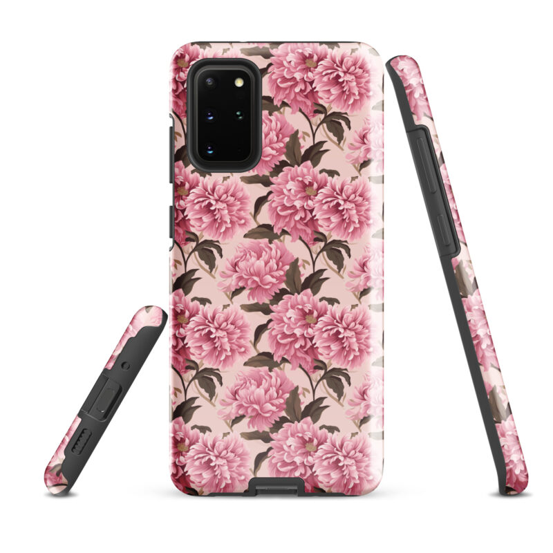 samsung-galaxy-s20-plus. Samsung phone case with cute pink floral pattern.