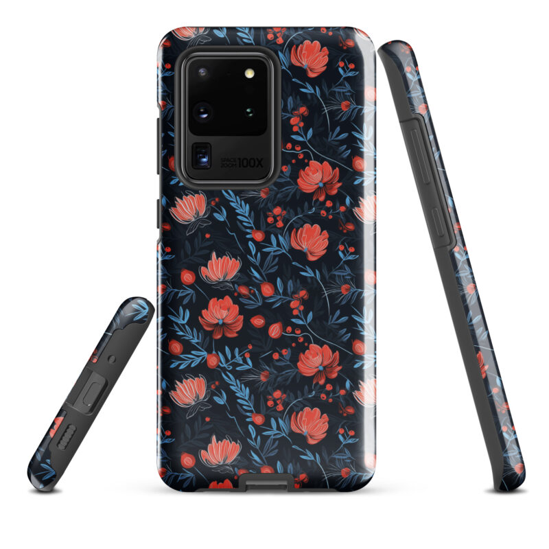 samsung-galaxy-s20-ultra. Samsung phone case with cute floral berry design.