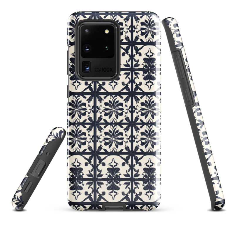 samsung-galaxy-s20-ultra. Samsung phone case with cute bloom tile design.