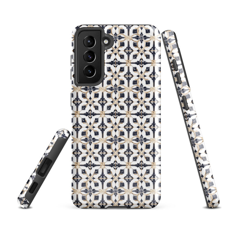 samsung-galaxy-s21-fe. Samsung phone case with cute diamond tile pattern