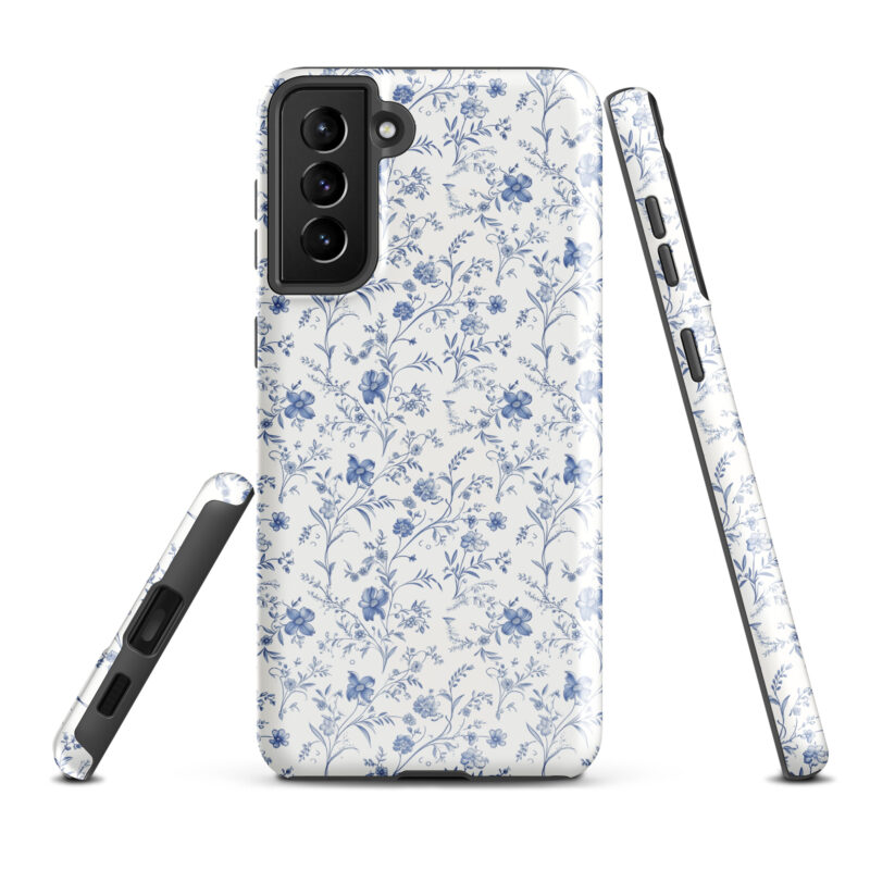 samsung-galaxy-s21-plus. Samsung phone case with chic floral charm pattern.