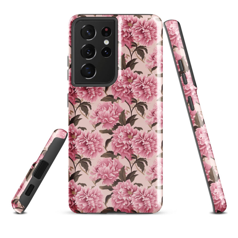 samsung-galaxy-s21-ultra. Samsung phone case with chic floral pattern.