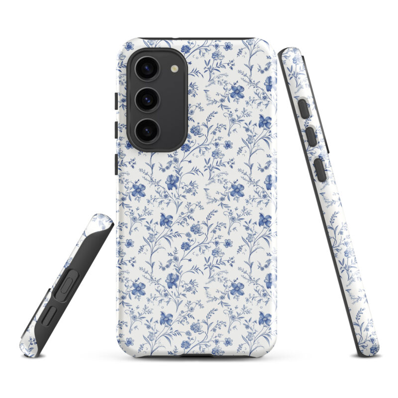 samsung-galaxy-s23-plus. Samsung phone case with cute floral charm pattern.