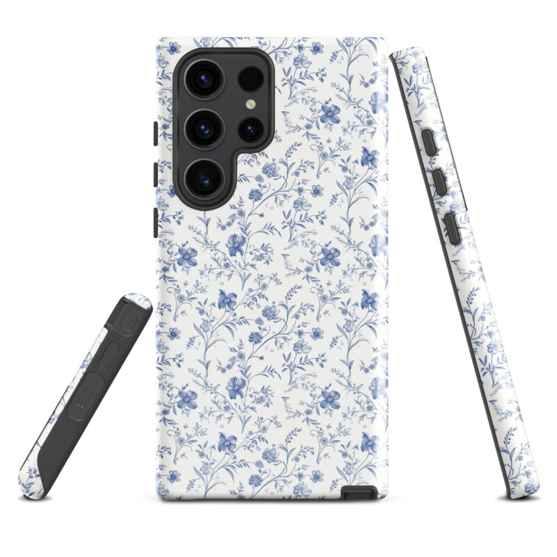 samsung-galaxy-s23-ultra. Samsung phone case with chic floral charm pattern.