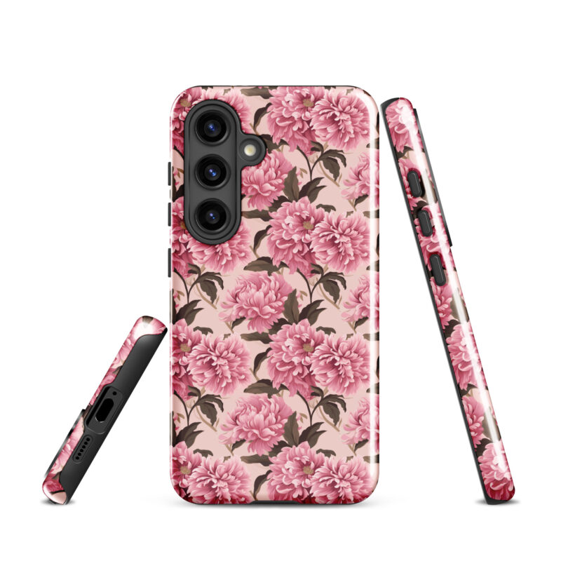 samsung-galaxy-s24. Cute phone cases for Samsung phones with pink floral pattern.