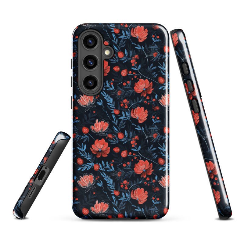 samsung-galaxy-s24-plus. Samsung phone case with cute floral berry design.