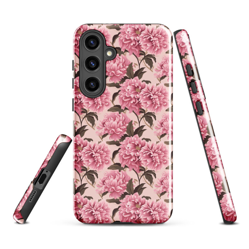 samsung-galaxy-s24-plus. Cute phone cases for Samsung phones with pink floral pattern.