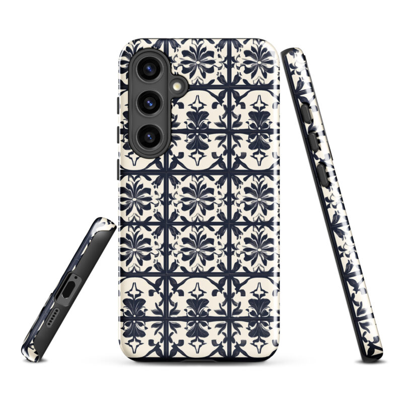 samsung-galaxy-s24-plus. Samsung phone case with chic bloom tiles design.