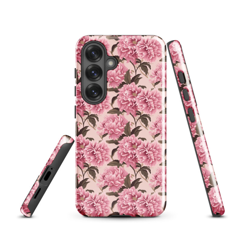 samsung-galaxy-s25. Samsung phone case with cute pink floral design.