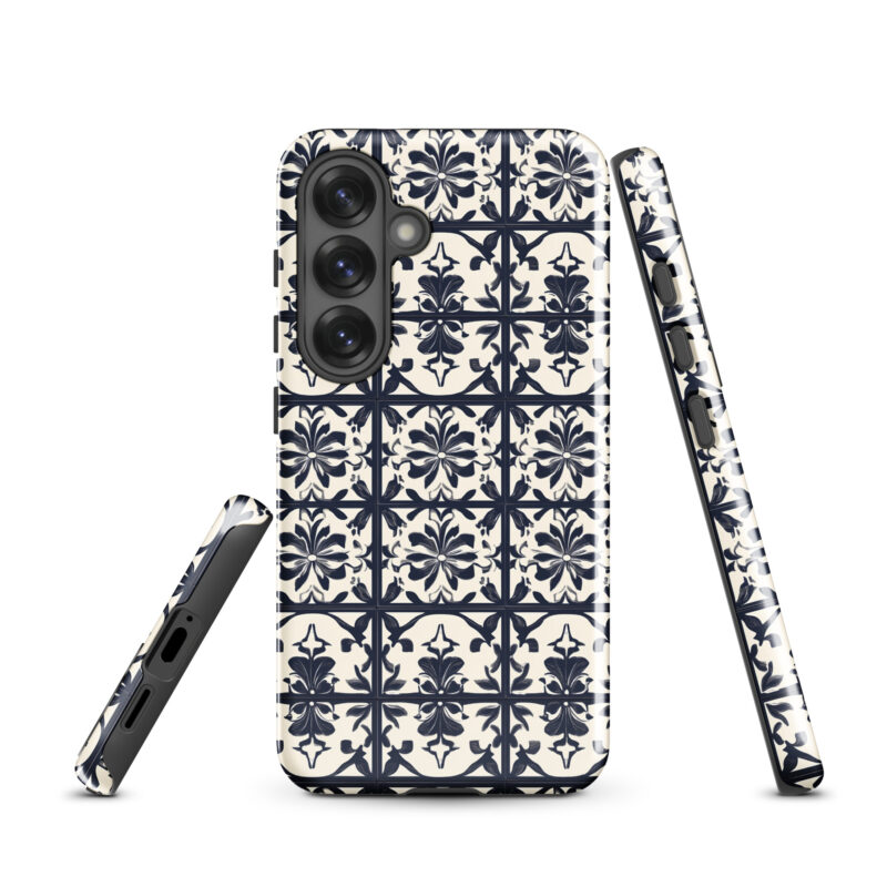 samsung-galaxy-s25. Samsung phone case with chic bloom tile design.