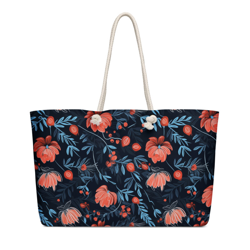 Midnight Berry Blooms – Weekender Bag - Back View