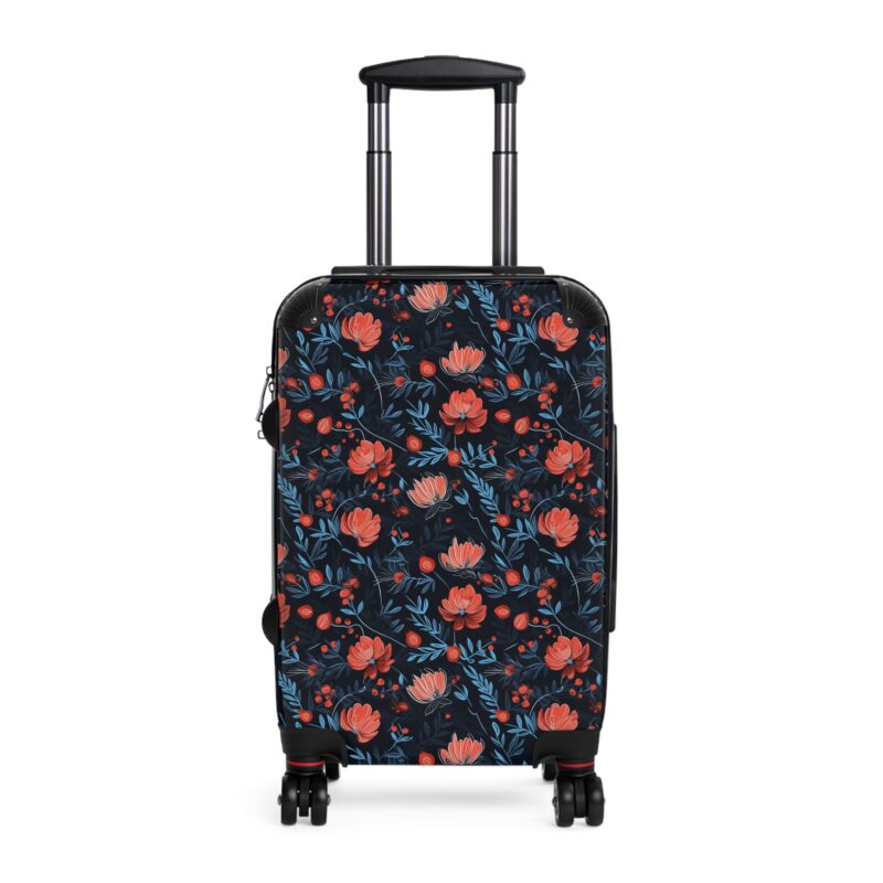 Midnight Berry Blooms – Suitcase | Botanical Inspired Luggage - Small Carry-on