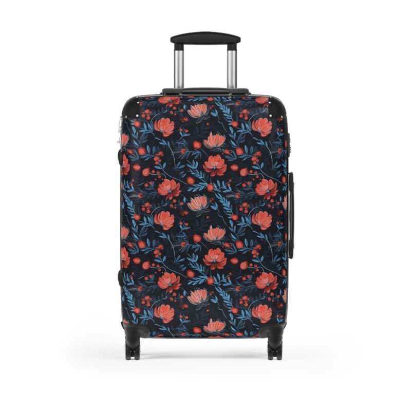 Midnight Berry Blooms – Suitcase | Botanical Inspired Luggage - Medium