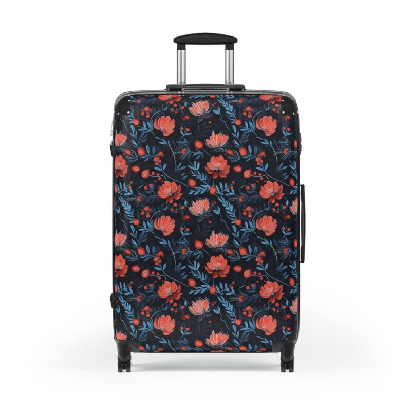 Midnight Berry Blooms – Suitcase | Botanical Inspired Luggage - Large