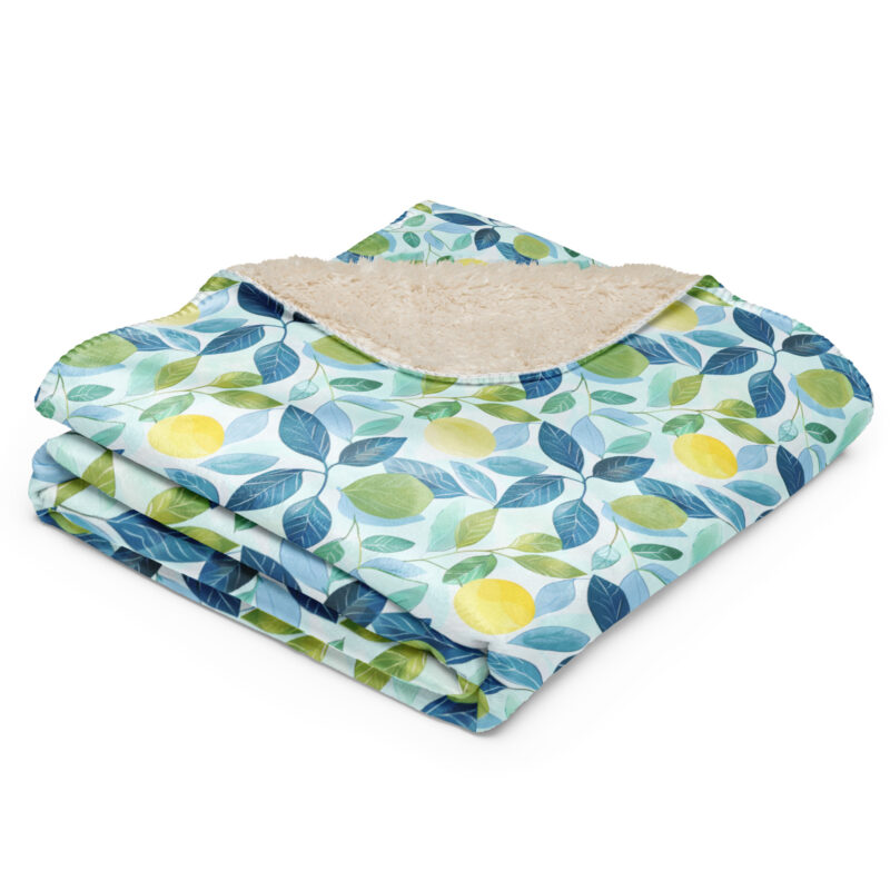 Lemon Grove Bliss – Sherpa Throw Blanket | Cozy Fleece Throw