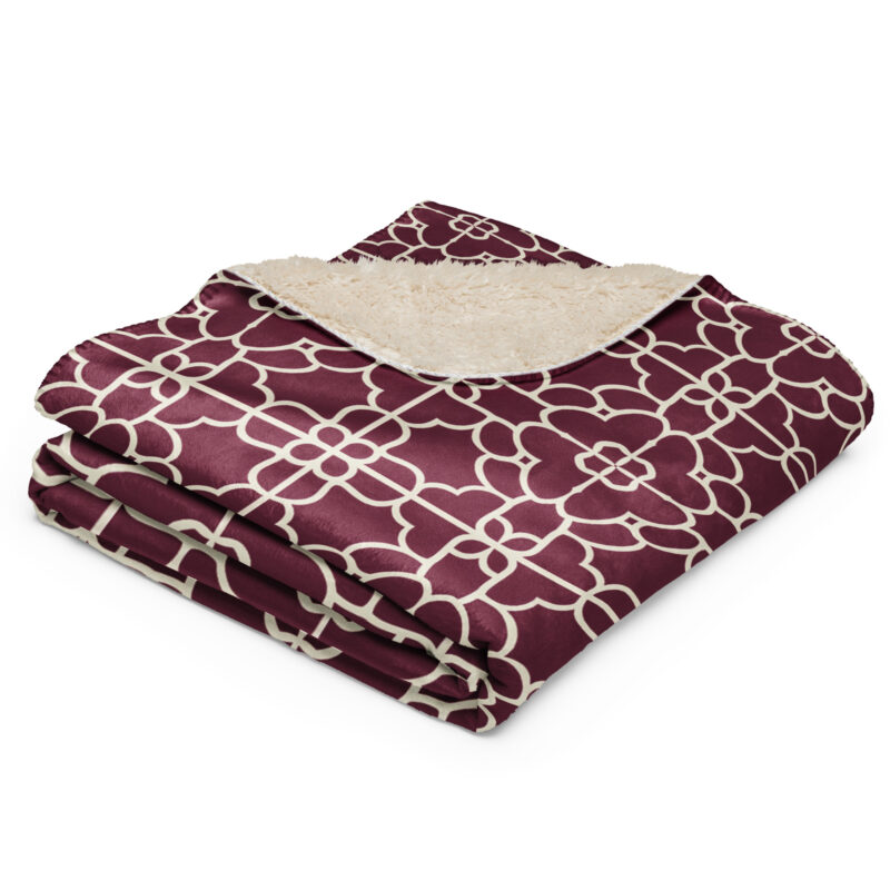 Crimson Majesty – Sherpa Throw Blanket | Cozy Fleece Throw