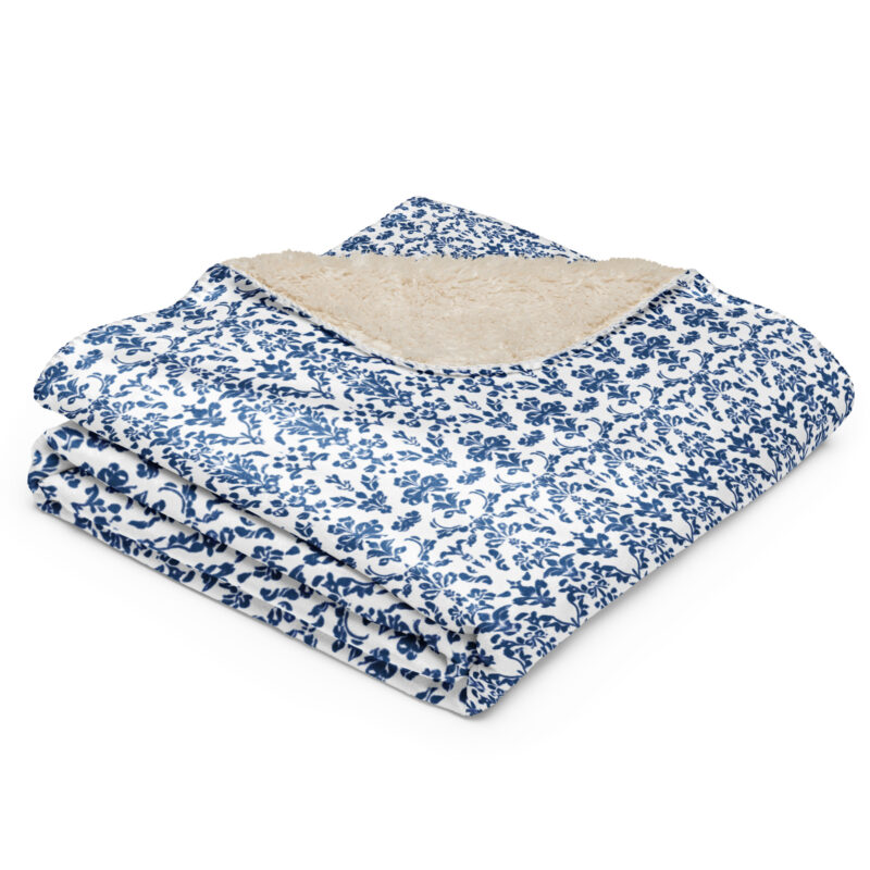 Royal Heirloom Damask – Sherpa Throw Blanket | Cozy Fleece Throw